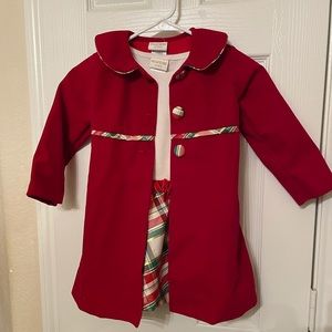 Girls 4T holiday dress and coat perfect for school pictures or holiday parties